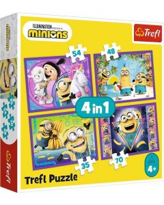 Puzzle 4w1 W świecie Minionków 34345 Trefl