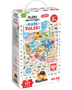 Puzzle obserwacyjne Mapa Polski 117 elementów CzuCzu