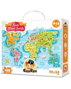 Puzzle Mapa Świata 168 elementów CzuCzu