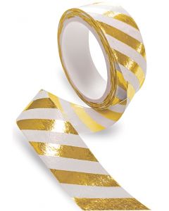 Taśma dekoracyjna Glam 5m złote paski Interdruk