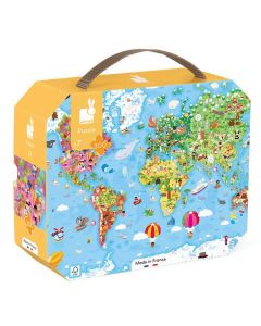 Puzzle w walizce Ogromna mapa świata 300 elementów J02549 Janod
