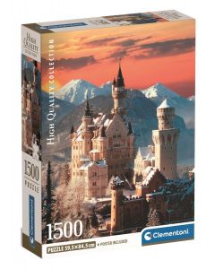 Puzzle 1500 elementów HQ Compact Zamek Neuschwanstein 31716 Clementoni