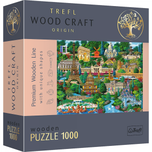 Drewniane puzzle 1000 elementów Francja - znane miejsca 20150 Trefl