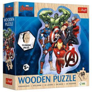 Puzzle drewniane 50 elementów Przygody Avengers Marvel 20256 Trefl