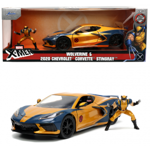  Auto metalowe Chevrolet Corvette Stingray 2020 z figurką Wolverine Marvel 1:24 253225025 Jada