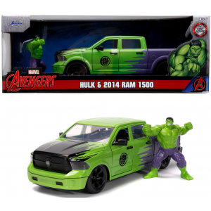 Auto metalowe Ram 1500 z figurką Hulka 2014 Marvel 1:24 253225029 Jada