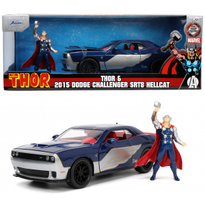 Auto metalowe Dodge Challenger SRT Hellcat z figurką Thora 2015 Marvel 1:24 253225032 Jada