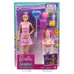 Lalka Barbie Skipper Opiekunka zestaw Miniurodziny GRP40 Mattel
