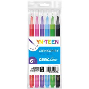 Cienkopisy Basic Line 6 kolorów YN Teen Interdruk