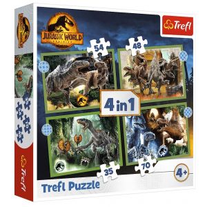 Puzzle 4w1 Groźne Dinozaury 34607 Trefl
