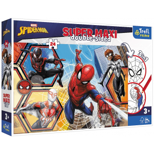 Puzzle 24 elementów Super Maxi Spiderman wyrusza do akcji 41006 Trefl