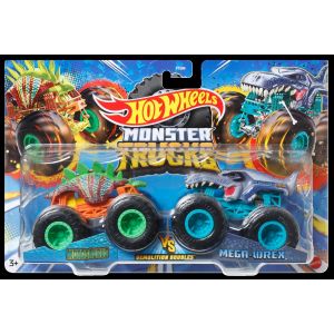 Hot Wheels Monster Trucks 2-pak Demolition Doub Motosaurus vs Mega - Wrex 1:64 HNX25 Mattel