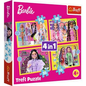 Puzzle 4w1 Wesoły świat Barbie 34626 Trefl