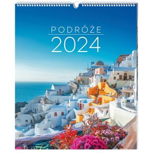 Kalendarz 2024 ścienny na spirali Podróże Interdruk