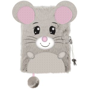 Pamiętnik z kłódką włochacz 3D A5 96 kartek linia Mouse My Little Friend