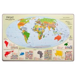 Podkładka na biurko mapa polityczna świata 6623 Zachem Głowala
