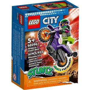 Wheelie na motocyklu kaskaderskim 60296 Lego City