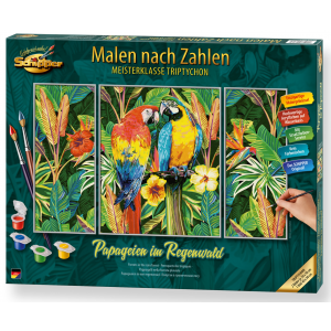 Malowanie po numerach Tryptyk Papugi w lesie deszczowym 609260853 Schipper