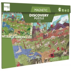 Puzzle magnetyczne 80 elementów i gra obserwacyjna Dinozaury 6181231 Scratch