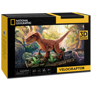 Puzzle 3D National Geographic Welociraptor 63 elementy 306-DS1053H Cubic Fun