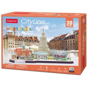 Puzzle 3D City Line Warszawa 126 elementów 306-20271 Cubic Fun