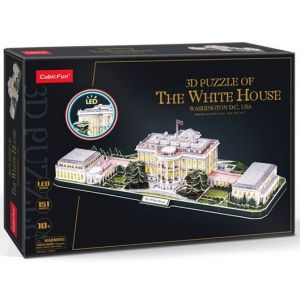 Puzzle 3D Biały Dom LED 151 elementów 306-20529 Cubic Fun