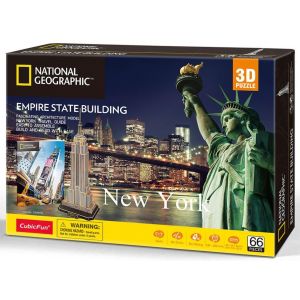 Puzzle 3D National Geographic Empire State Building 66 elementów 306-DS0977 Cubic Fun