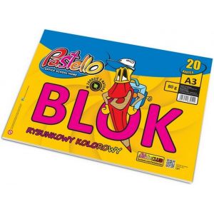 Blok rysunkowy A3 20 kartek kolorowych Pastello