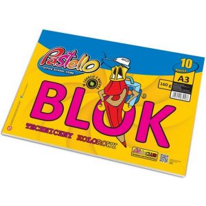 Blok techniczny A3 10 kartek kolorowych Pastello