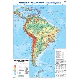 Dwustronna mapa ścienna Ameryki Południowej fizyczna / polityczna 1:8150000