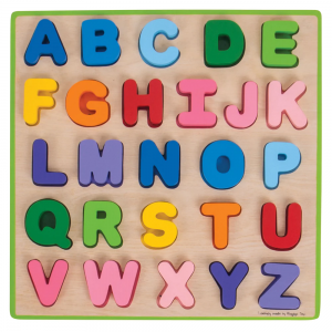 Drewniane puzzle alfabet ABC duże litery BB055 Bigjigs