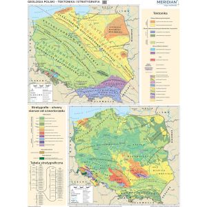 Mapa ścienna Geologia Polski - tektonika i stratygrafia