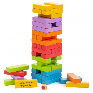 Drewniana Wieża Jenga kolorowa BJ695 Bigjigs Toys