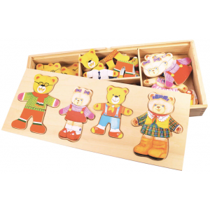 Misiowa rodzinka puzzle drewniane BJ766 Bigjigs Toys