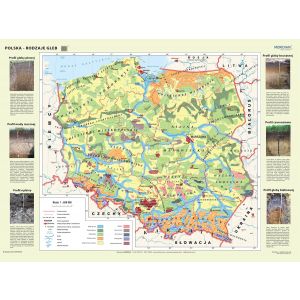 Mapa ścienna Polska - rodzaje gleb
