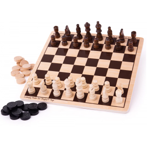 Zestaw gier Warcaby i szachy drewniane BJ789 Bigjigs Toys