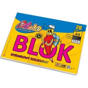 Blok rysunkowy A4 20 kartek kolorowych Pastello