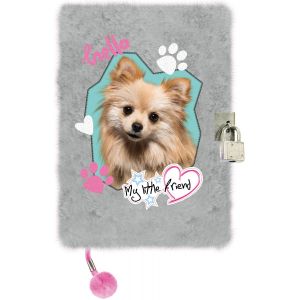 Pamiętnik z kłódką włochacz 3D A5 96 kartek linia Pink Dog My Little Friend