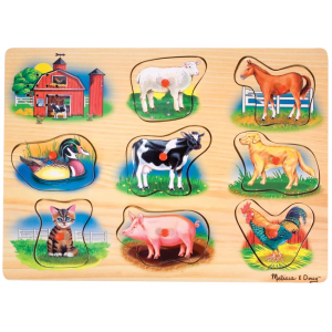 Puzzle dźwiękowe zwierzęta wiejskie 8 elementów 10268 Melissa&Doug