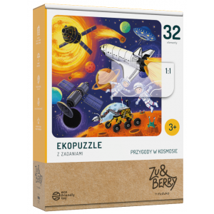 Ekopuzzle z zadaniami. Przygody w kosmosie 32 elementy Zu&Berry