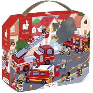 Puzzle w walizce Strażacy 24 elementy J02605 Janod
