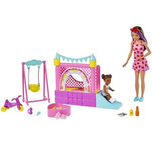 Barbie Opiekunka Skipper Dmuchany zamek HHB67 Mattel