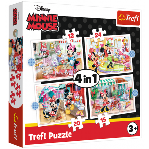 Puzzle 4w1 Minnie z przyjaciółmi 34355 Trefl