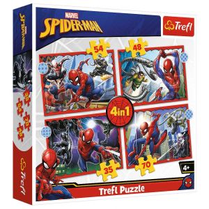 Puzzle 4w1 Bohaterski Spiderman 34384 Trefl