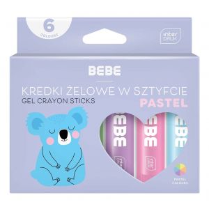 Kredki żelowe w sztyfcie 6 kolorów B&B Kids Pastel Interdruk