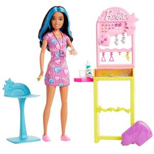 Lalka Barbie Skipper Pierwsza praca - Przekłuwanie uszu HKD78 Mattel