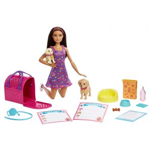 Lalka Barbie Adopcja piesków HKD86 Mattel