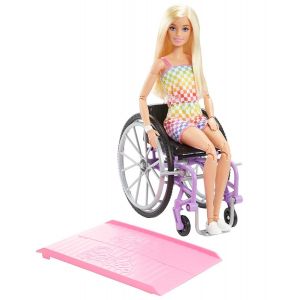 Lalka Barbie Fashionistas na wózku inwalidzkim HJT13 Mattel