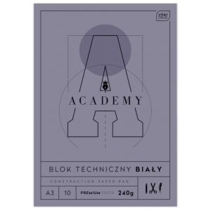 Blok techniczny A3 10 kartek białych Premium Academy Interdruk