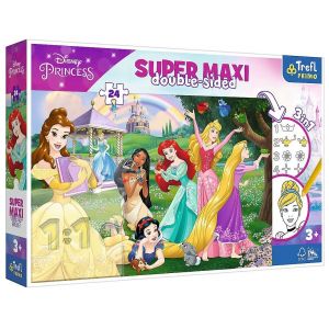 Dwustronne puzzle Super Maxi 24 elementy Wesołe Księżniczki 41008 Trefl